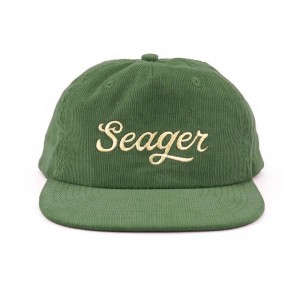 Corduroy 5 Panel Embroidery Logo Hats หมวก snapback ที่ไม่มีโครงสร้างในกลุ่มจำนวนมาก