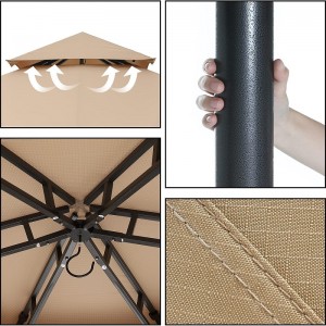 10 \\\\ \'x10 \\\\\' Gazebos สำหรับ Patios Outdoor Hexagonal Gazebo พร้อมตาข่ายและผ้าม่านความเป็นส่วนตัว