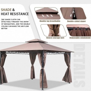 10 \\\\ \'x 13 \\\\\' Gazebo Block Shade Shade Canopy เต็นท์กันน้ำพร้อมหลังคาปาร์ตี้แบบพกพาแบบพกพา