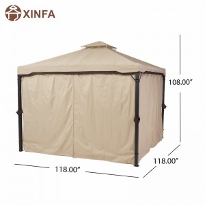 10 \\\\ \'x 10 \\\\\' Gazebo Block Shade Sun Shade Canopy, เต็นท์กันน้ำ, ศาลากลางแจ้งพร้อมม่าน