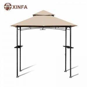 8 \\\\ \'x 5 \\\\\' หลังคา 2 ชั้น Gazebo Gazebo กลางแจ้ง Patio Barbecue Gazebo Shelter ที่มีโครงเหล็กแข็งแรง