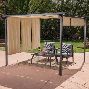10 \\\\ \'x 10 \\\\\' เต็นท์ Pergola Gazebo Tent Home Dione Outdoor Steel Framed, Brown