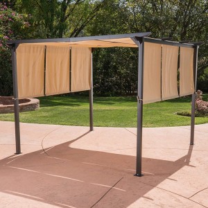 10 \\\\ \'x 10 \\\\\' เต็นท์ Pergola Gazebo Tent Home Dione Outdoor Steel Framed, Brown