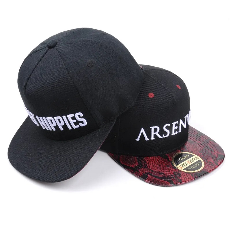 การออกแบบขายส่งการเต้นรำบนท้องถนนฮิปฮอปบิลแบนหมวกปักปักสีดำ snapback สีดำ