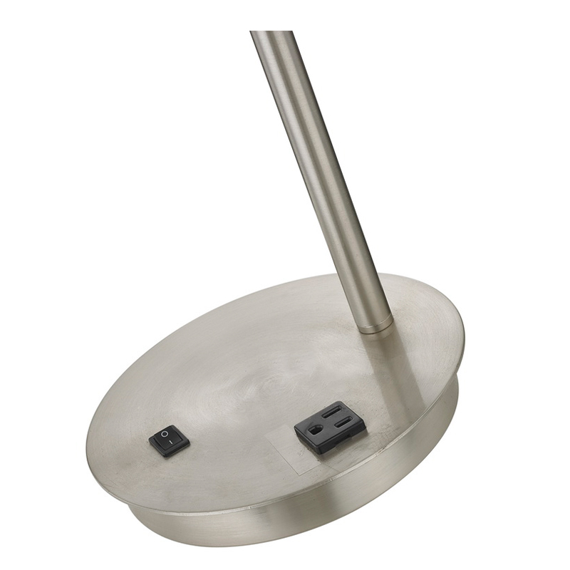 โคมไฟตั้งโต๊ะ Corbel พร้อมพื้นผิวนิกเกิลแปรงสวิตช์/off rocker และร้านค้าที่สะดวกสบายที่ห้องพัก