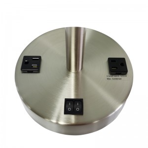 โคมไฟตั้งโต๊ะ Nickel Netstand Finish Finish Finish Finish พร้อมสวิตช์/off Rocker และร้านค้าที่สะดวกสบายสองแห่งที่ห้องพัก