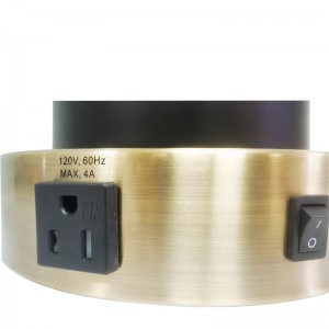 โคมไฟกลางคืนและโคมไฟทองเหลืองโบราณและสีดำเสร็จสิ้นสวิตช์โยก/off ทางออกที่สะดวกและพอร์ตการชาร์จ USB ที่ห้องพัก