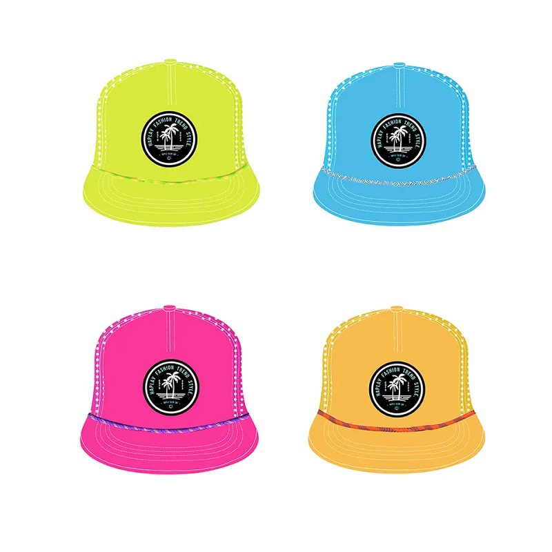 กำหนดเอง 5 แผงยางโลโก้ PVC โลโก้เชือกหรูหรา snapback หมวกฮิปฮอปกระโดดปีกสีเลเซอร์เลเซอร์ตัดรูพรุน