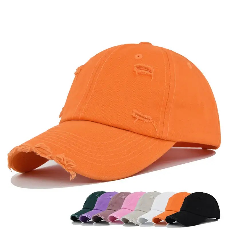 2023 ใหม่สไตล์สีสันสดใสโลโก้ Cotton Vintage หมวกเบสบอลหมวกพ่อที่มีความสุข