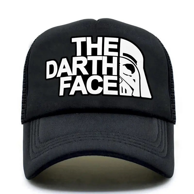 Darth Trucker Cap Star Cap Men Funny Face Hat Baseball Caps Cool Summer Mesh Mesh Net สำหรับผู้ชาย