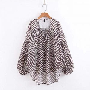 2023 แฟชั่นใหม่ของผู้หญิงทุกคนที่มีการสปินลายสปินลายแขนเสื้อยืดยาวแขนยาว