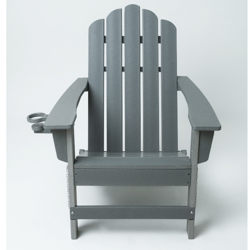 เฟอร์นิเจอร์กลางแจ้ง HDPE Adirondack เก้าอี้สีเทา