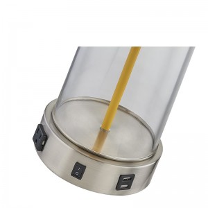 Home2 Hotel Glass Table Lamp พร้อมสวิตช์/off rocker ทางออกที่สะดวกและพอร์ตชาร์จ USB ที่ห้องพักของโรงแรม