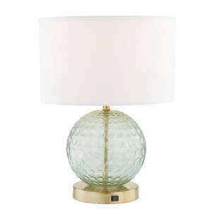 HOME2 Hotel Aqua Glass Table Lamp พร้อมสวิตช์/off rocker ที่ห้องพักของโรงแรม