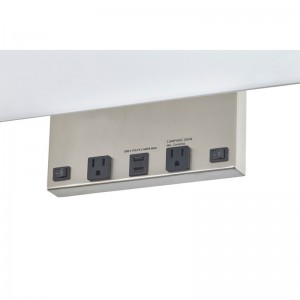 Eagles Landing Hotel Hotel โคมไฟผนังรูปสี่เหลี่ยมผืนผ้าพร้อมผิวนิกเกิลแปรงสองบนสวิตช์/off rocker, ร้านค้าที่สะดวกสบายสองแห่งและพอร์ต USB คู่ท...