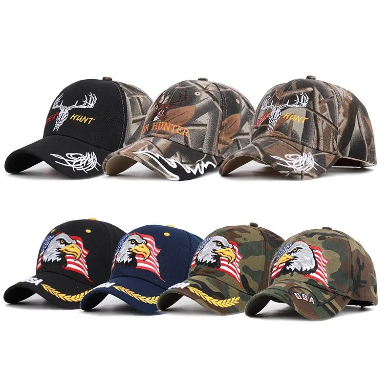 ขายส่งบุรุษเท็กซัสธงนักท่องเที่ยว Ranger Safari Camo Tactical Camouflage หมวกเบสบอล Snapback สำหรับการตั้งแคมป์ตกปลากลางแจ้ง