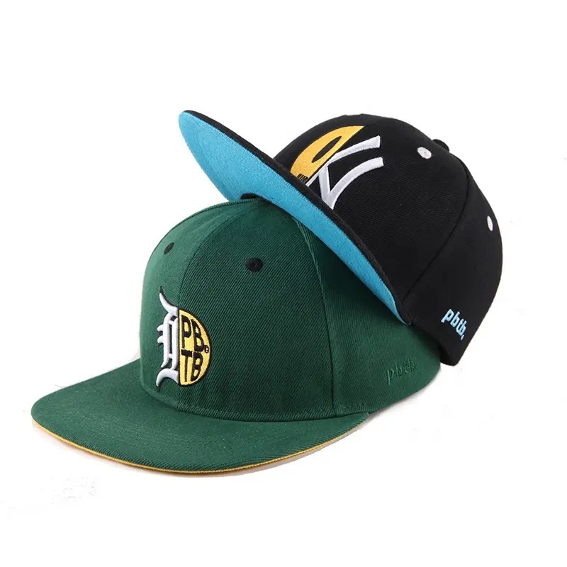 หมวกเบสบอลที่ทำจากโรงงานขายส่งผู้ชาย Snapback Cap 6 แผงหน้าปัดแบน