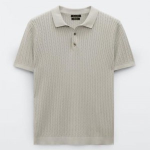 นักออกแบบที่กำหนดเองฤดูร้อนแขนสั้นถักเสื้อสวมหัวผ้าคอตตอน