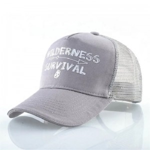 การพิมพ์ที่กำหนดเองสีเหลืองหนังนิ่มผ้าหนังนิ่มโครงสร้าง 6 แผงตาข่ายแคปหมวกหมวกเบสบอลหมวกรถบรรทุก