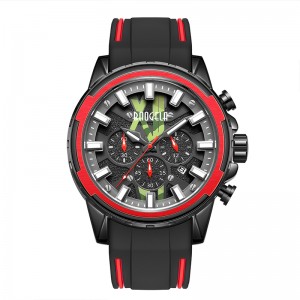 Baogela นาฬิกาใหม่ผู้ชายสายรัดยางสแตนเลสนาฬิกาสีฟ้าสำหรับผู้ชายที่หรูหรากันน้ำ