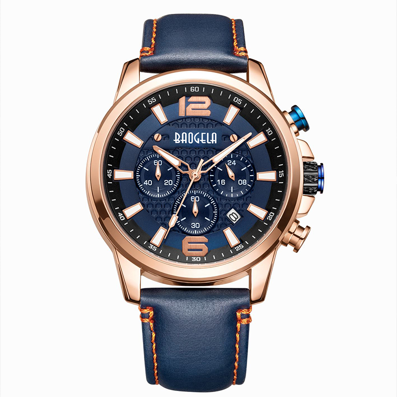 Baogela Watches for Men ใหม่โครโนกราฟควอตซ์ดูความหรูหราสแตนเลสสตีลนาฬิกาข้อมือ Relogios Masculino часымжские 22706
