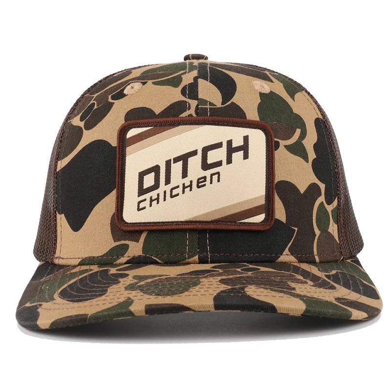 Duck Duck Brown Camo Snapback Mesh Patch โลโก้ 6 แผง Richardson 112 หมวกหมวกรถบรรทุกรถบรรทุก