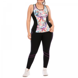 ชุดโยคะกระเป๋าแพทช์ลายดอกไม้