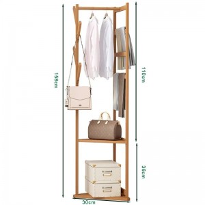 ไม้ไผ่มัลติฟังก์ชั่นแขวนเสื้อแขวนข้าวโพดหอประชุมต้นไม้แนวตั้งที่แขวนไม้ไผ่ไม้ไผ่