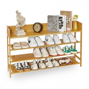 ทางเดินอเนกประสงค์และที่เก็บรองเท้าไม้ไผ่ในตู้เสื้อผ้า