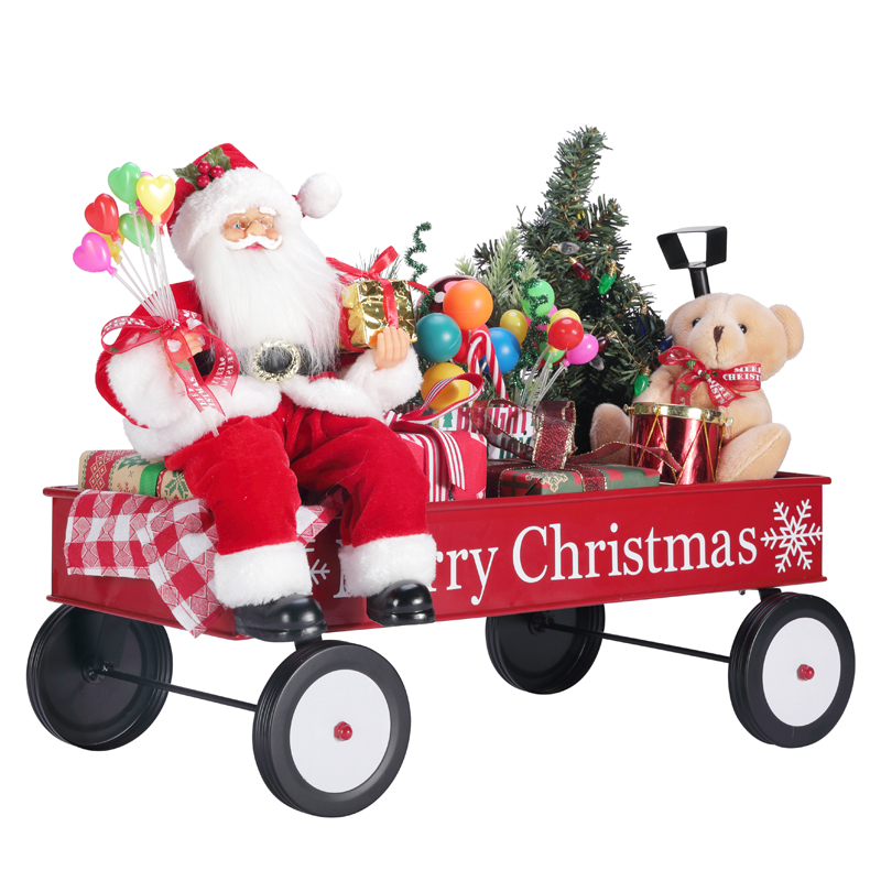 TM-95114 50*27*38 ซม. ซานต้าพร้อมรถบรรทุกของขวัญ