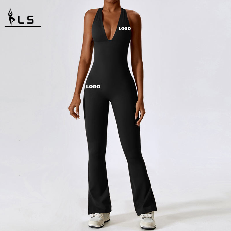 sc1077 ผู้หญิง v คอ backless one piece jumpsuits ยิม romper spandex bodysuit bodysuit sexy spandex