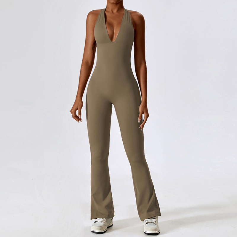 sc1077 ผู้หญิง v คอ backless one piece jumpsuits ยิม romper spandex bodysuit bodysuit sexy spandex