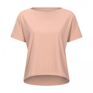 SC10266 โลโก้แบบกำหนดเองเสื้อโยคะเสื้อเชิ้ตคัตเอาท์ออกกำลังกายเสื้อสวมหัวโยคะเสื้อเชิ้ตแขนสั้นกีฬาโยคะออกกำลังกายหลวมเสื้อ...