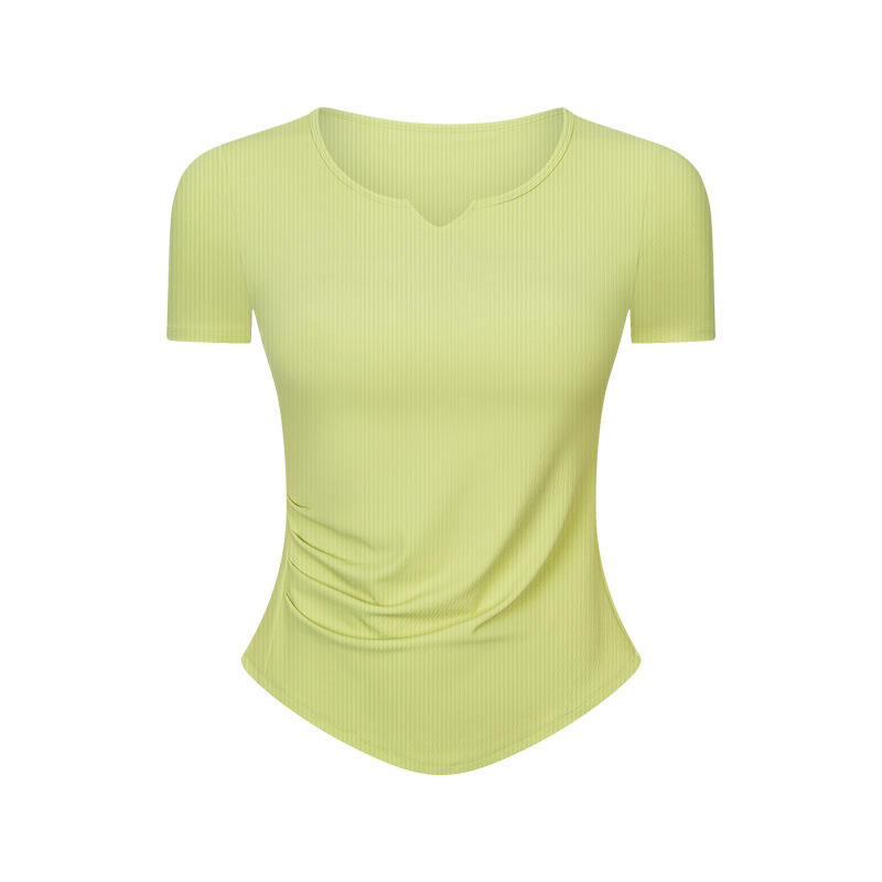 SC10274 เสื้อยืด Slim Fit Women Sport แน่นพอดีกับเสื้อยืดโยคะแขนยาวสวมชุดโยคะสำหรับผู้หญิงโยคะ Top Gym T-Shirt