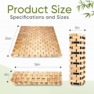 พรมอ่างไม้ไผ่ธรรมชาติ, เสื่อฝักบัวอาบน้ำไม้ไผ่ที่ไม่ลื่น, กันน้ำกันน้ำสำหรับอ่างอาบน้ำสำหรับอ่างอาบน้ำ