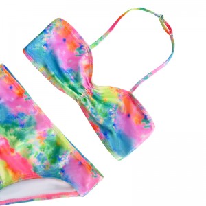 Kids \\\\ \'ชุดว่ายน้ำที่มีคอเชือกแขวนคอและสีไล่ระดับสี