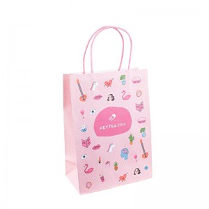 รีไซเคิลสีขาวดำรีไซเคิลอาหารบรรจุภัณฑ์หัตถกรรมกระเป๋ากระดาษร้านขายสินค้าช็อปปิ้งสีน้ำตาลคราฟท์กระเป๋ากระดาษพร้อมที่จับ