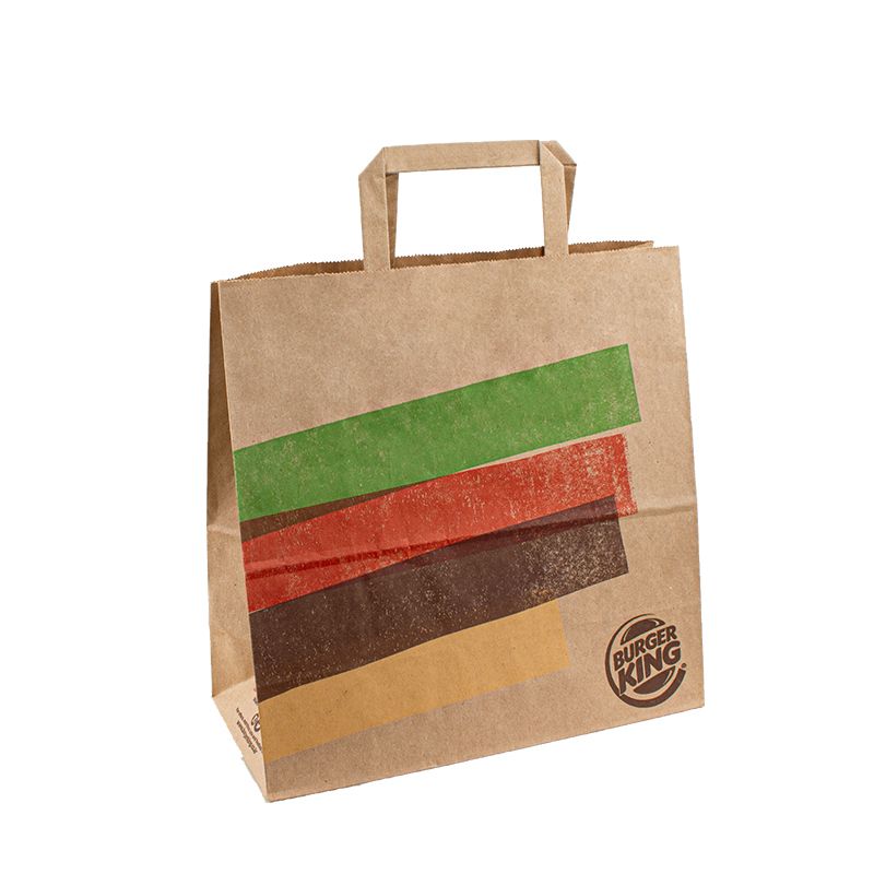 กระเป๋าช้อปปิ้งกระดาษคราฟท์บรรจุภัณฑ์อาหารถุงกระดาษที่กำหนดเองพร้อมถุงกระดาษโลโก้พร้อมที่จับ