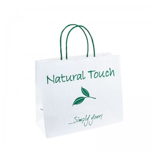 ถุงกระดาษที่จับถุงกระดาษสีน้ำตาลมือจับมือจับสำหรับบรรจุภัณฑ์กระเป๋ากระดาษของขวัญ