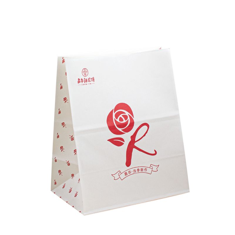 โลโก้ Mini Paper Party Bags White Takeaway Wholesale Paper Bag Logo