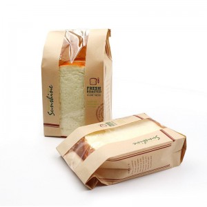 Brown Bread Kraft Paper Paper Paping With Window FCS SGS FDA ได้รับการรับรอง
