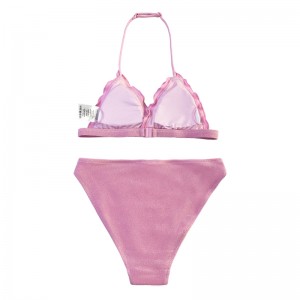 คอสามเหลี่ยมถ้วยคอสามเหลี่ยมคอชุดว่ายน้ำสองชิ้นน่ารัก