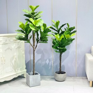 ต้นไม้เทียมขายส่งเกือบจะเป็นธรรมชาติ ficus ทนทาน FIDDLE-Leaf-leaf ใบมะเดื่อสำหรับผู้จัดจำหน่ายในสวนตกแต่งงานแต่งงานกลางแจ้งในร่ม