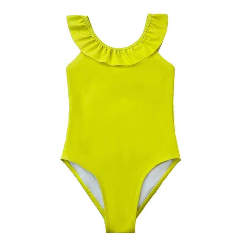 Ruffle-Strap Kids Swimwear Clearance Surplus Baby Swimwear Girls ชุดว่ายน้ำเด็กบิกินี่