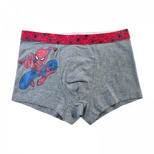 Boy Underpants Spiderman Print Color ความคมชัดของเด็กสีเทาลูกน้อยความสะดวกสบายพื้นฐาน