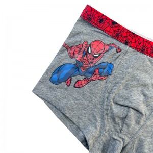 Boy Underpants Spiderman Print Color ความคมชัดของเด็กสีเทาลูกน้อยความสะดวกสบายพื้นฐาน
