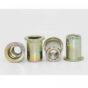 สังกะสี-น็อตหมุดย้ำหัวเทเปอร์จมชุบสี