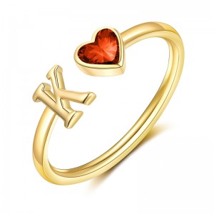 Hongde เริ่มต้นแหวนผู้หญิง 14KGold ชุบ Birthstone แหวน,ปรับขนาด5-10