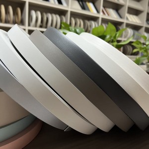 พีวีซีไม้ข้าวเฟอร์นิเจอร์ขอบแถบสีเทา