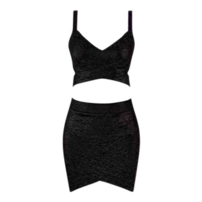 Summer Gold Printed Knit Camisole ชุดกระโปรงห่อสะโพก